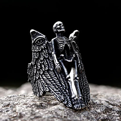 2023 Skull Ring Cool Evil Death Punk Rock Stainless Steel Rings Aly Style Jewelry - style: R1068