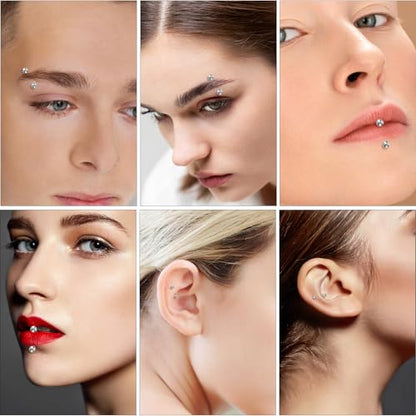 Yolev 8 Pcs 20G Curved Barbell Piercing Jewelry Stainless Steel Eyebrow Jewelry 4 Sizes Vertical Labret Lip Jewelry Eyebrow Piercing Belly Button Ring Eyebrow Ring For Women (6mm 8mm 10mm 12mm)