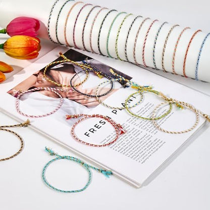 37/52 Pieces Woven Wrap Friendship Bracelets, Handmade Braided Colorful Adjustable Beaded String Bracelet, Boho Friendship Anklets Bracelets for Women, Birthday Gifts Party Presents. - style: Classic -52 pcs