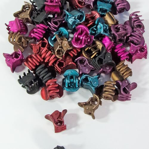 50 PCS Mini Hair Claw Clips， Bangs Strong Grip Multifunction Clamp Clips. (Matte color 2) - color: Matte color 2