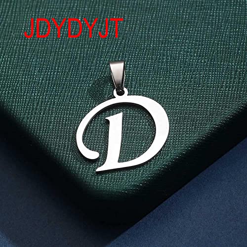 Stainless Steel Initial Letter Connector Charms Alphabet Pendant Diy Craft for Jewelry Making Necklaces Bracelets Keychain - color: Stainless Steel D