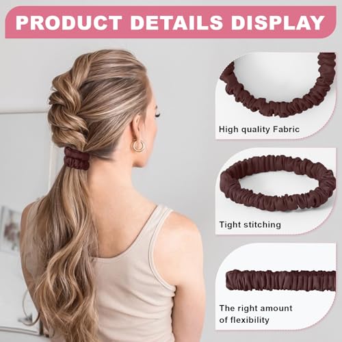 6Pcs Silk Hair Ties 100% Pure Mulberry Silk Scrunchies for Women Girls | No Hair Crease, Anti Frizz, Gentle Hold, No Damage, Color 10 - color: Color 10