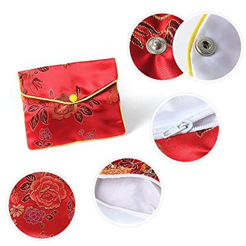 15 Pcs Jewelry Purse Pouch Brocade Gift Bags Chinese Style Pouches Mix Colors - size: S&M&L