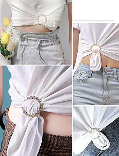 3 Pack Metal Tshirt Clips and Rings 1.9 Inch Large T-shirt Clip Scarf Ring for Girl Women - color: gold