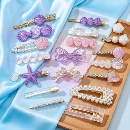 20 Pcs Assorted Hair Clips Set with Jewelry Jar, Fashion Hair Accessories for Everyday Wear & Special Events, Ideal Birthday Gift for Women