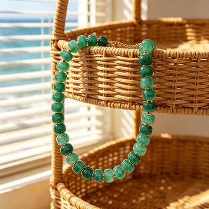 Chunky Colorful Beaded Necklace for Women Boho Summer Statement Resin Choker Necklaces Beach Jewelry Accessories - color: Green