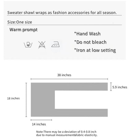 WaJuemy Women's Sweater Shawl Wraps Sleeves Knitted Collar Sweater Scarf Top Casual Lightweight Shoulder Cape Accessories - color: 17 White/Sky Blue