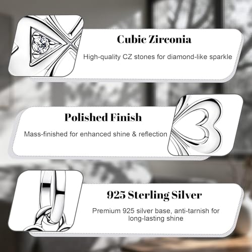 LaMenars 925 Sterling Silver Charms for Pandora Bracelets & Necklaces | Bead Charms Birthday Holiday Jewelry Gifts For Women - color: 4 Clover Leaf Dangle