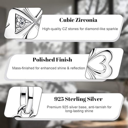LaMenars 925 Sterling Silver Charms for Pandora Bracelets & Necklaces | Bead Charms Birthday Holiday Jewelry Gifts For Women - color: 4 Clover Leaf Dangle