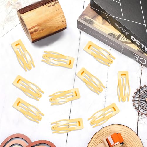 20 Pcs Snap Hair Clips for Women Snap Hair Barrettes Double Grip Hair Clips 3 Prong Clips for Hair Barrettes for Women Girls (GOLD) - color: GOLD