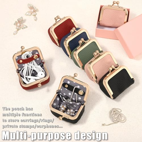 Zivyes Mini Jewelry Box Travel Small Coin Purse Organizer Case Genuine Leather Tiny Size (Light Pink) - color: Light Pink-Tiny