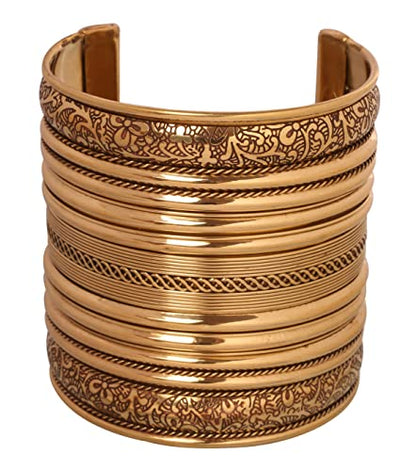 Touchstone Indian Bollywood Handcrafted Slip In Easy To Wear Stylish Wrist Enhancer Designer Broad Jewelry Cuff Bracelet For Women and Men. - style: Celtic Broad Cuff