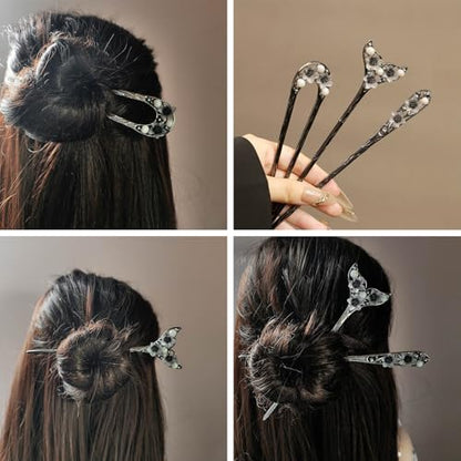 3 Pcs Hair sticks for buns,Decorative Hair pins for women,Buns and Updos with No Hair Damage, Flower Metal Pin Great Hold,Suitable for fine & thick hair US461
