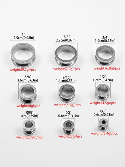 Set of 12 PCS 316L Stainless Steel Ear Plugs Large Gauges Stretching Screw Fit Tunnels Gauge 2g - 1 inch Ear Plugs Tunnels for Ears Expander Body Jewelry - color: 6 Pair, size: 6mm(2G)