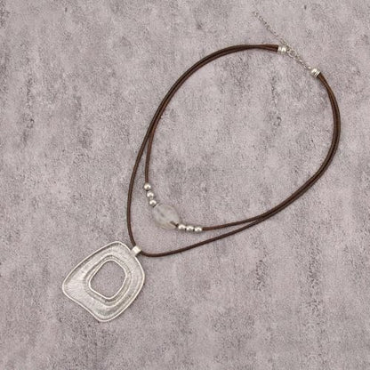 Boho Necklaces for Women Chunky Circle Necklace Bohemian Necklaces | Chunky Boho Necklace for Women Layered Boho Circle Leather Choker Necklace Long Vintage Necklaces Bohemian Jewlery Gifts - style: Bohemian Multilayer Necklace