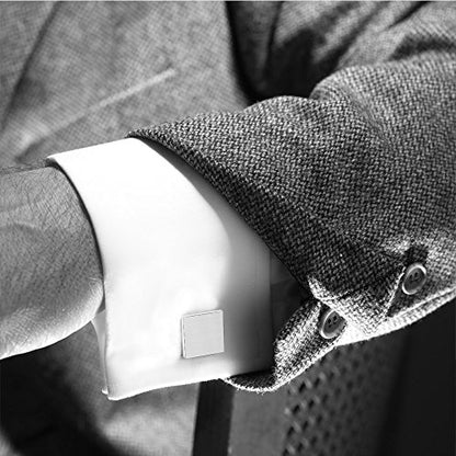 Stainless Steel Cufflink and tie Clip Set with Business Part