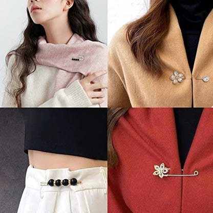 Fashion Pearl Brooch, Sweater Shawl Pearl Pin, Elegant and Fashionable | Enhance your Temperament, Suitable for a Variety of Occasions to Wear, Black - color: Black