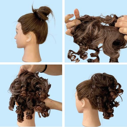 CAISHA Jumbo Hairpiece Scrunchy Updo Voluminous Curly Messy Bun Blond Mix G7L - color: blond mix #86AH613 G7L