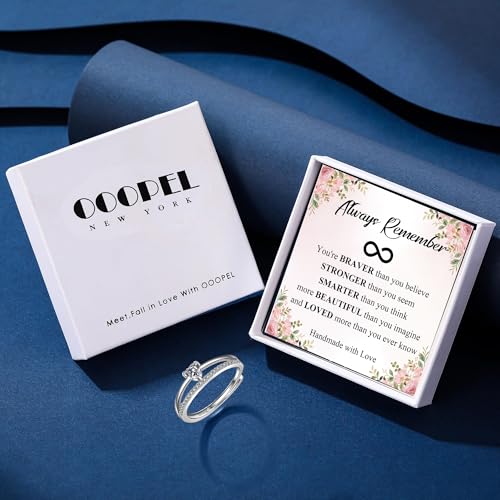 OOOPEL Sterling Silver Adjustable Ring S925 Silver Rings for Women Cubic Zirconia Twist Love Knot Dainty Ring Silver Minimalist Open Finger Rings Silver Thumb Sterling Silver Ring - color: silver-B