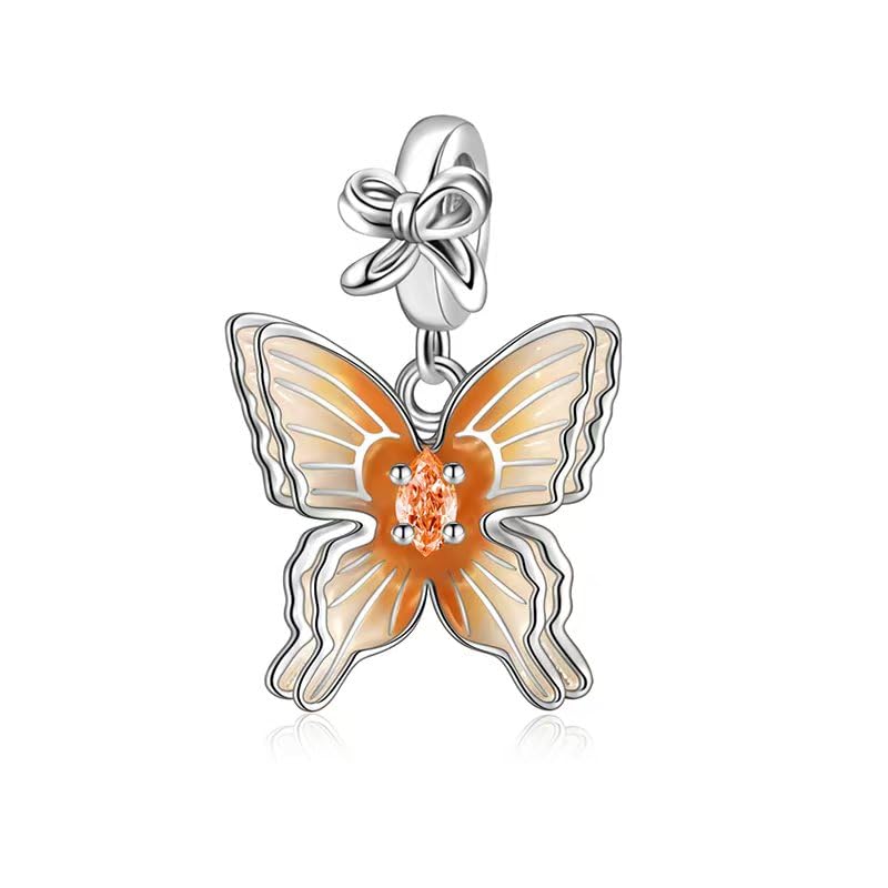 Gold Flower Family Charms for Bracelet Bead Charm for Women Jewelry Present - style: Butterfly