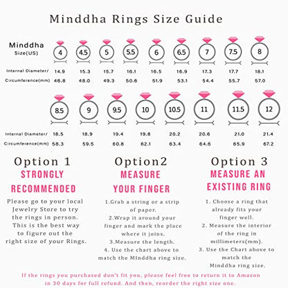 MINDDHA Waterproof No Tarnish Rings|14K Gold/White Gold Plated| Fidget Stacking Anxiety Interlocking Triple Row| Silver/Gold Rings for Women- 2mm 3mm Band Size 4-12 - color: Waterproof 2mm Gold