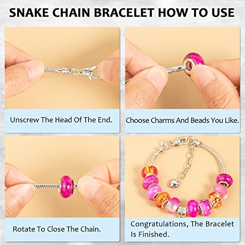 20 Pcs 7.87 Inch Snake Chain Charm Bracelets Adjustable Snake Charm Bracelet Chains with Bracelet Helper Heart Lobster Clasp Extender Chain DIY Bracelet Chain for Women Jewelry Making Supplies - color: 20Pcs Sliver Snake Bracelet with Bracelet Helper