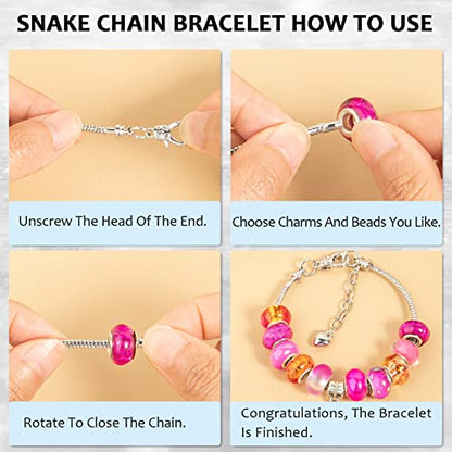 20 Pcs Gold Snake Chain Charm Bracelet Chain with Bracelet Helper Adjustable Snake Charm Bracelet with Heart Lobster Clasp Extender Chain DIY Bracelet Chains for Women Gifts Jewelry Making Supplies - color: 20Pcs 6.3 Inch Gold Bracelet