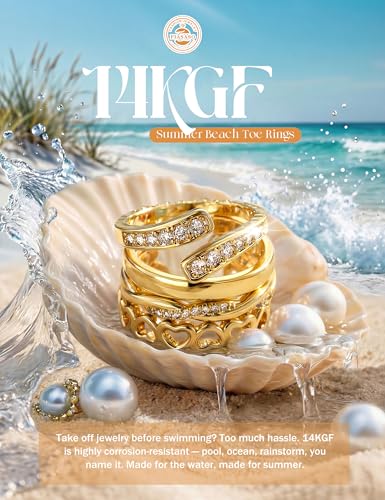 FIASASO 12Pcs Toe Rings for Women - 14K Gold Filled Toe Ring Non Tarnish Adjustable Simple Hug CZ Thin Band Toe Rings Summer Beach Foot Jewelry for Women - color: Gold