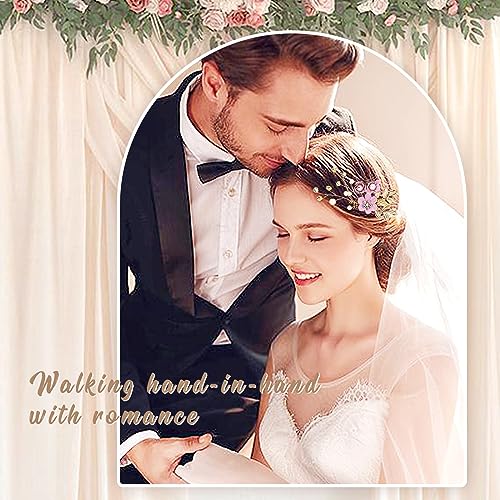 Cinaci 18 Pieces Bridal Wedding Party Prom Pearl Rhinestone Purple Flower Hair Side Combs Slides+U-shaped Flower Hair Pins+Twist Spiral Hairpins Floral Headpieces for Brides Bridesmaids Women Girls - color: Purple