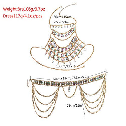 Women's Sexy Suit Body Chain - color: I-Gold Colour