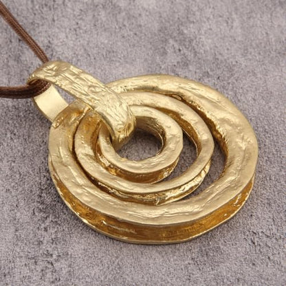 Bohemian Necklaces for Women Long Leather Necklace with Large Pendant Chunky Boho Hippie Jewelry Pendant Chocker Necklace - style: Large Gold Pendant Necklace