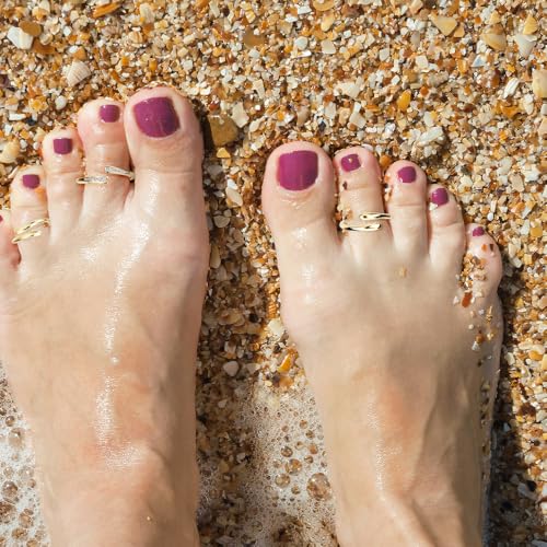 3Pcs Toe Rings for Women Gold/Silver Toe Ring Adjustable Non Tarnish Cz Dainty Toe Ring Summer Beach Open Toe Rings Set Toe Foot Jewelry - color: Gold