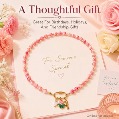 LIU JUN Colorful Beaded Necklace for Women, Chunky Boho Fish Starfish Conch Pendant Acrylic Bead Necklaces Cute Y2K Summer Beach Jewelry Gifts - color: Seahorse