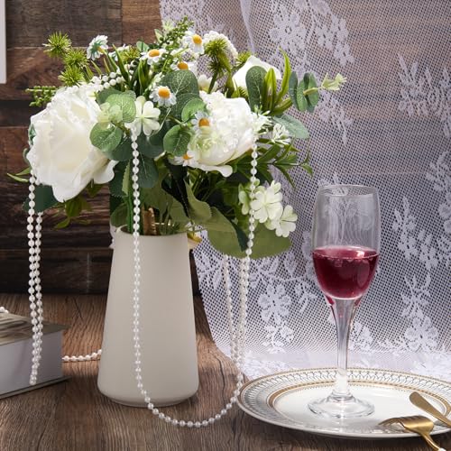 5mm Pearl Beads 66 Feet Pearls String Garland Roll Strand Ivory | Artificial Beads Chain for Wedding Centerpiece Backdrop Christmas Tree Decoration DIY - size: 5mm/20.1m