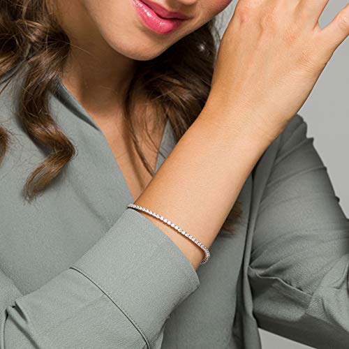 PAVOI 14K Gold Plated Cubic Zirconia Classic Tennis Bracelet | Gold Bracelets for Women | 2mm CZ, Size 6.5-7.5 Inch - color: Rose Gold, size: 7.5 Inches