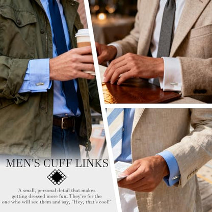 HAWSON Various Unique Cuff Links Mens, Animal/Tactical/Music/Holiday/Cufflinks, Themed Wedding Dinner Party Gift Suit Accessories - style: Bullet