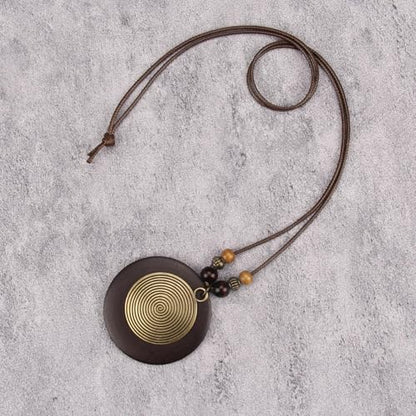 Bohemian Necklaces for Women Long Leather Necklace with Large Pendant Chunky Boho Hippie Jewelry Pendant Chocker Necklace - style: Bohemian Pendant Necklace