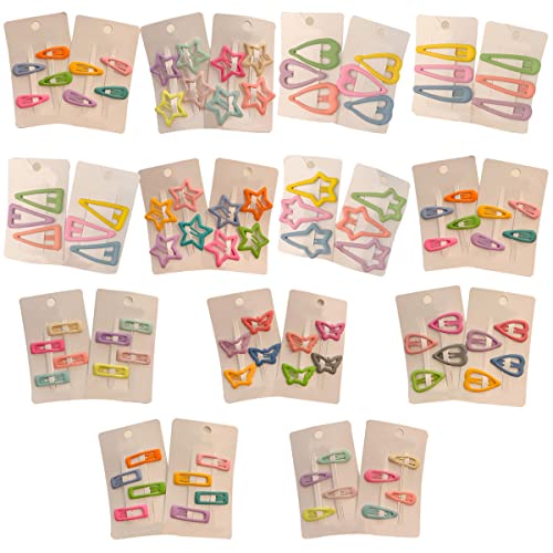 FZBNSRKO 40pcs Hair Accessories Set - Colorful Snap Barrettes, No-Slip Metal Clips for Toddlers, Girls, Kids, Women (Mixed Styles)