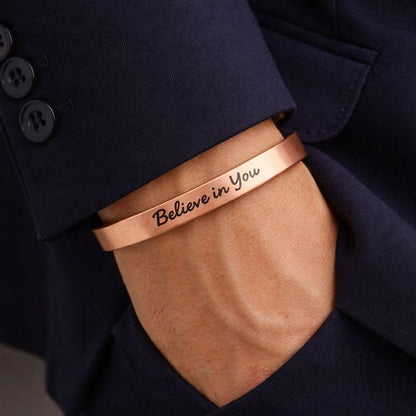 Touchstone Inspirational Copper Engraved Magnetic Bracelets for Women-Personalized Jewelry Gifts for Best Friend/Mom/Daughter/Sister - Adjustable Bracelet in a Gift Box Believe in You - style: Believe in You