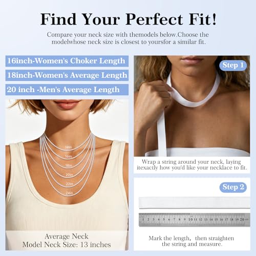 18k Gold Plated Sterling Silver Snake chain Necklace for Women, 925 Silver 1.5mm Cable Snake chain Necklace Thin & Dainty & Sturdy Wear Special Occasions & Gifts,14/16/17/18/20/22/24 Inches - color: Shiny Silver, size: 24 Inch