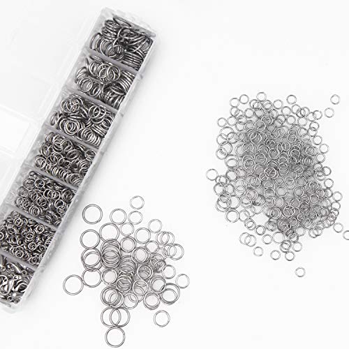 EuTengHao 1504pcs Open Jump Ring and Lobster Clasps Kit Include Pliers Tweezers Jewelry Making Repair Supplies Kit with Jewelry Making Accessories for Necklace Making Repair (Silver) - color: Silver