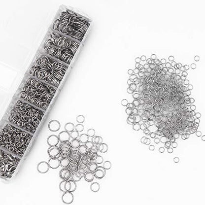 EuTengHao 1504pcs Open Jump Ring and Lobster Clasps Kit Include Pliers Tweezers Jewelry Making Repair Supplies Kit with Jewelry Making Accessories for Necklace Making Repair (Silver) - color: Silver