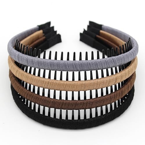 JOBAND Zig Zag Hairbands - Head Bands for Women's Short Hair, Non-Slip Hair Accessories (4 Colors) | non slip headbands for women,Can easily solve the problem of short hair on the forehead Suitable Daily Use,Spa,Parties,Yoga - color: Multi-colored-0006