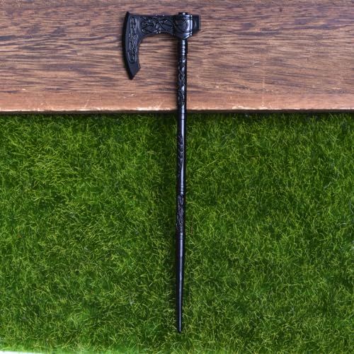 2PCS Retro Viking Axe Hair Sticks – Black Metal Hairpins for Women, Gothic Hair Accessories for Thick Hair, Halloween & Renaissance Festival (ZRTL21) - color: ZRTL21