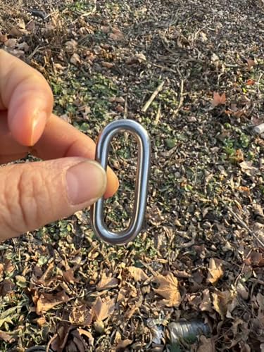 Metal Oval Rings Buckles Stainless Steel 316 Oval Rings 11x38mm for Traps Bags Belts DIY,6 Pcs
