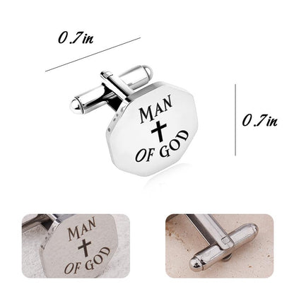 Religious Cufflinks for Men Christian Gifts for Dad Son Grandpa Fathers Day Gift for Husband Uncle Man Of God - style: man of god 04