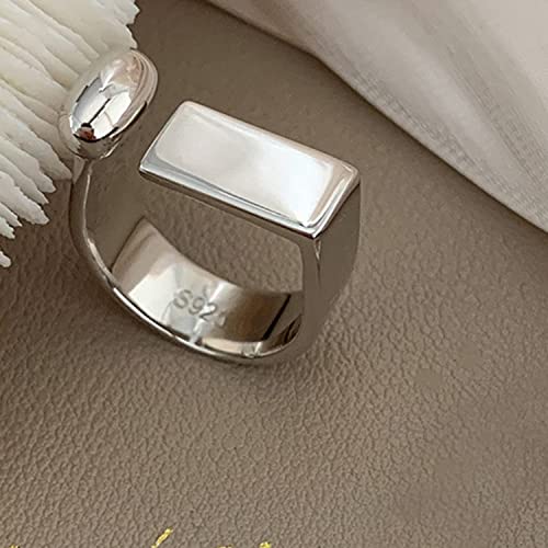 925 Sterling Silver Rings Handmade Rings Adjustable Open Teardrop Rings Waterdrop Ring for Women - color: Color 2