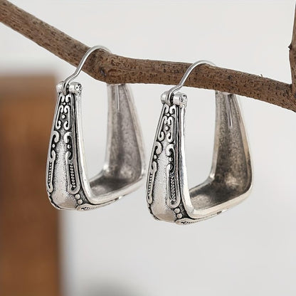 Retro Exaggerated Drop Earrings Personality Vintage Carved Dangle Earrings Daily Accessories Party Valentine's Day Jewelry Gifts for Women - style: Retro Style 1-1