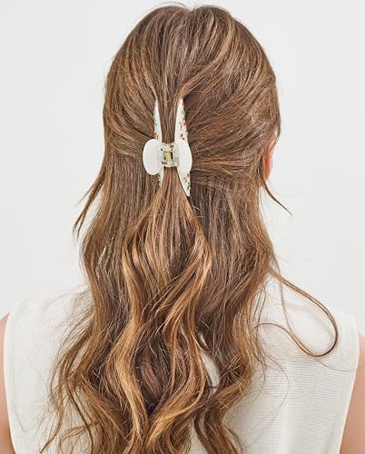 LILIE&WHITE Acrylic Cherry Initial Hair Claw Clip for Women Rhinestone A | Hair Clips For Women With RhinestonesInitial Hair Claws For Thick Hairs Trendy Monogram Large Clips - color: HC22959A
