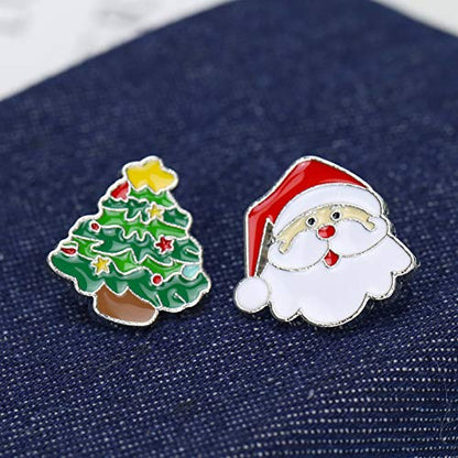 Cute Enamel Pin Set Lapel Pins Brooches Cartoon Brooch Badge Pins for Clothes Bags Backpack for Women - color: Merry Christmas